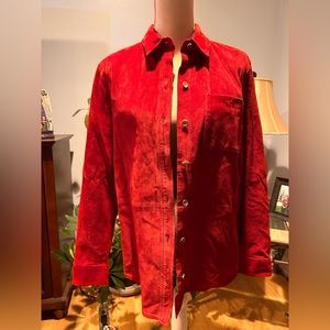 Valentine Red Suede Shacket  size medium  Cute !
